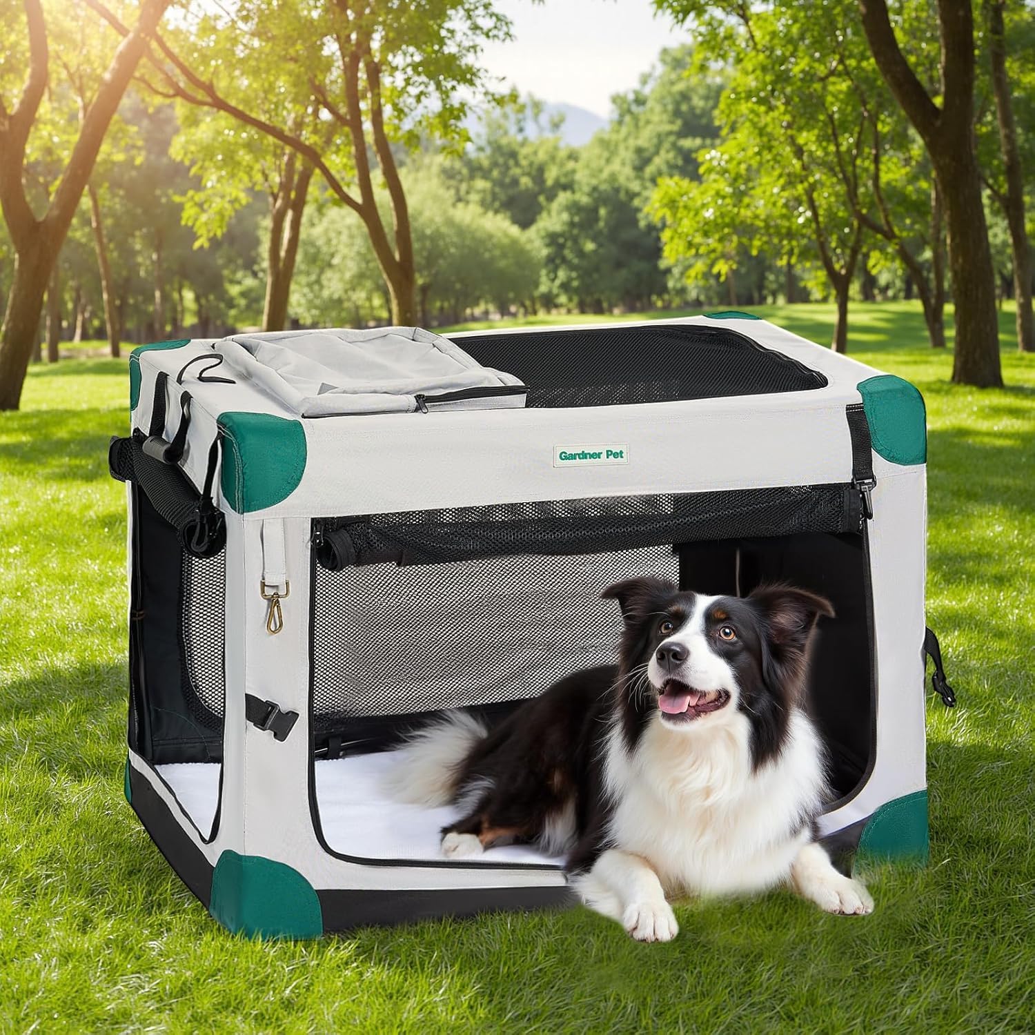 Gardner Pet Soft Collapsible Dog Crate 36", Grey
