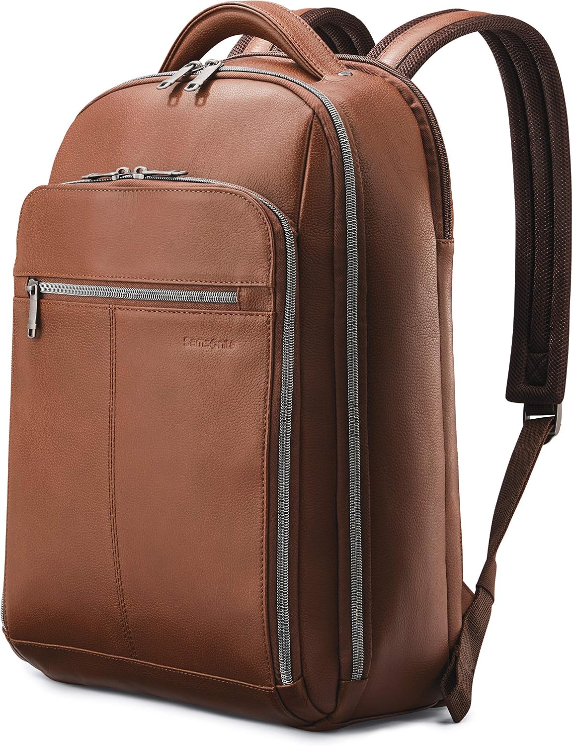 Samsonite Classic Leather Backpack 15.6", Cognac