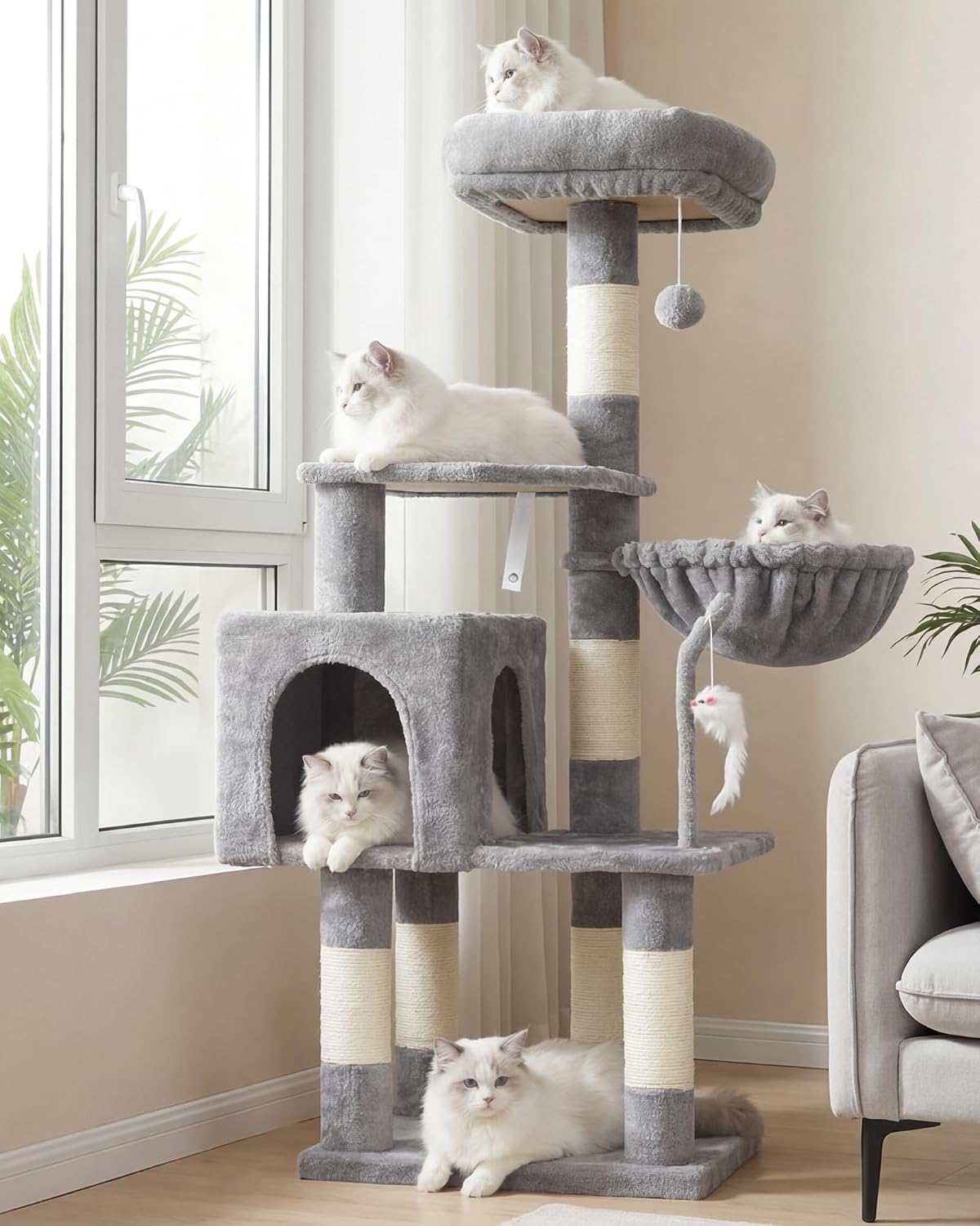 Heybly 43.3" Cat Tree Tower with Toy