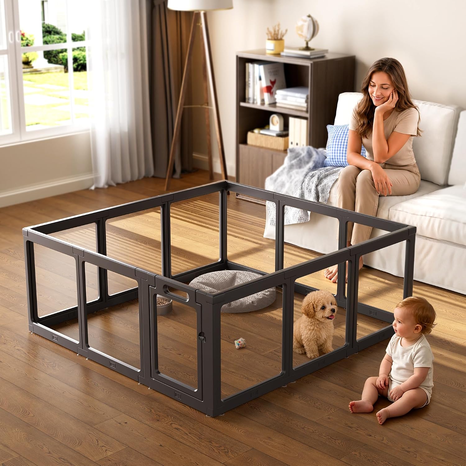 Clear Acrylic Dog Playpen 24" H, 12 Panels