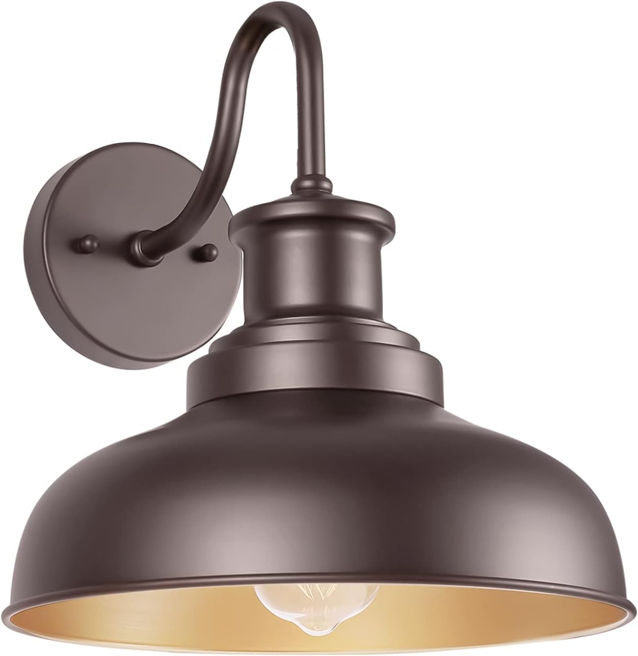 Gooseneck Barn Light Outdoor Wall Sconce, Black