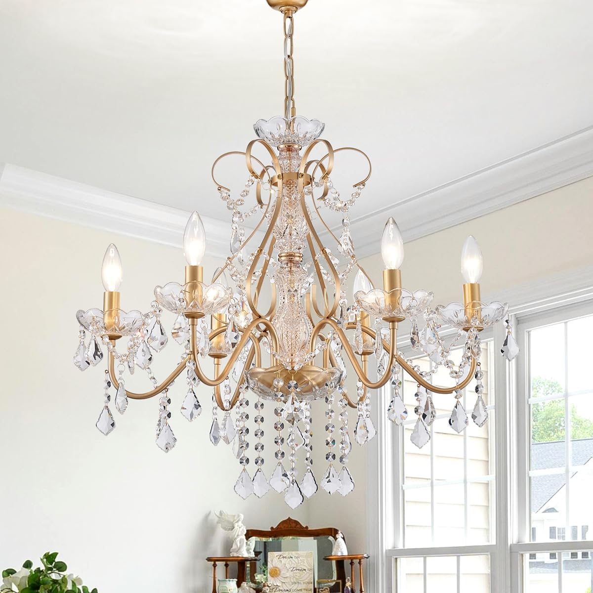 AGV 6-Light 20" Modern Crystal Chandelier