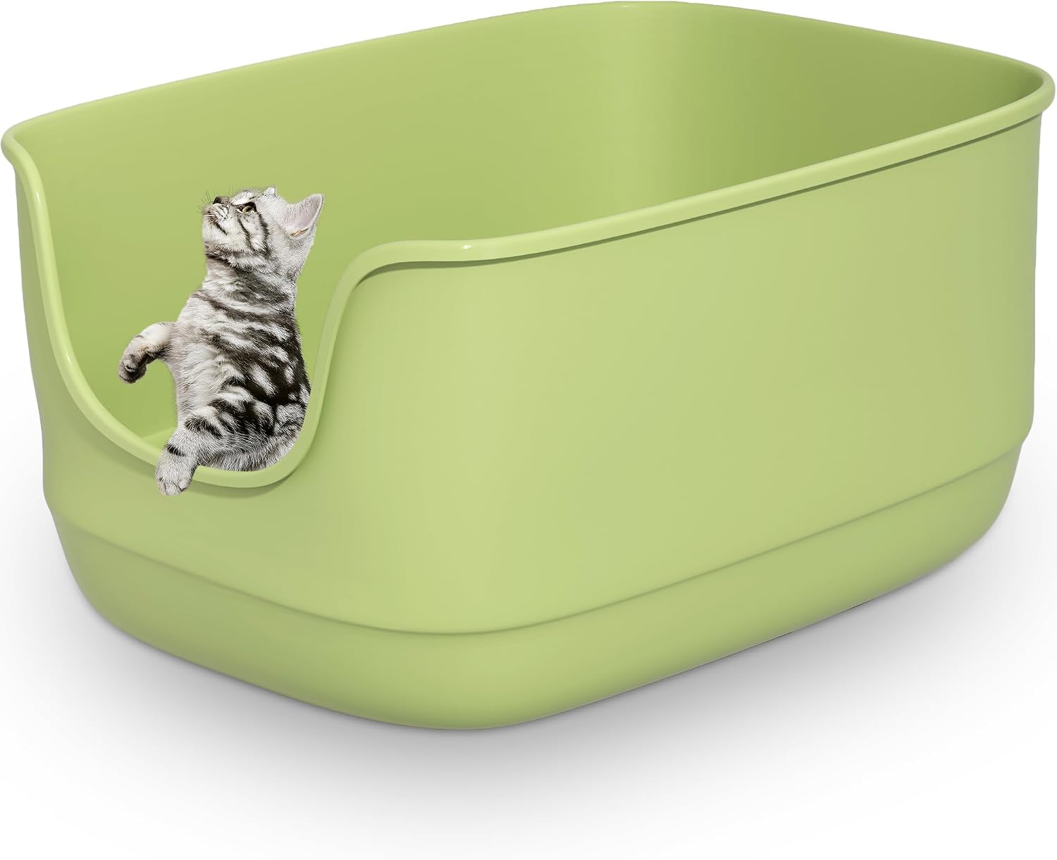 Gefryco Jumbo High Sided Cat Litter Box, Green