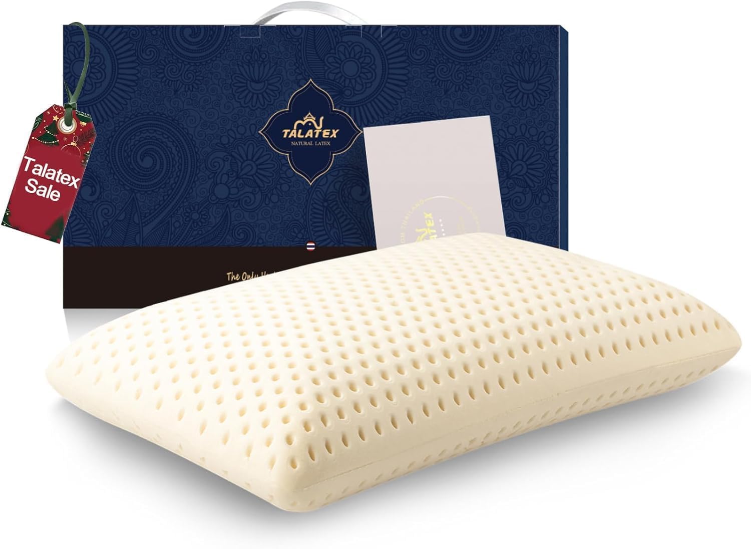 Talatex 100% Talalay Latex Pillow, Washable Cover