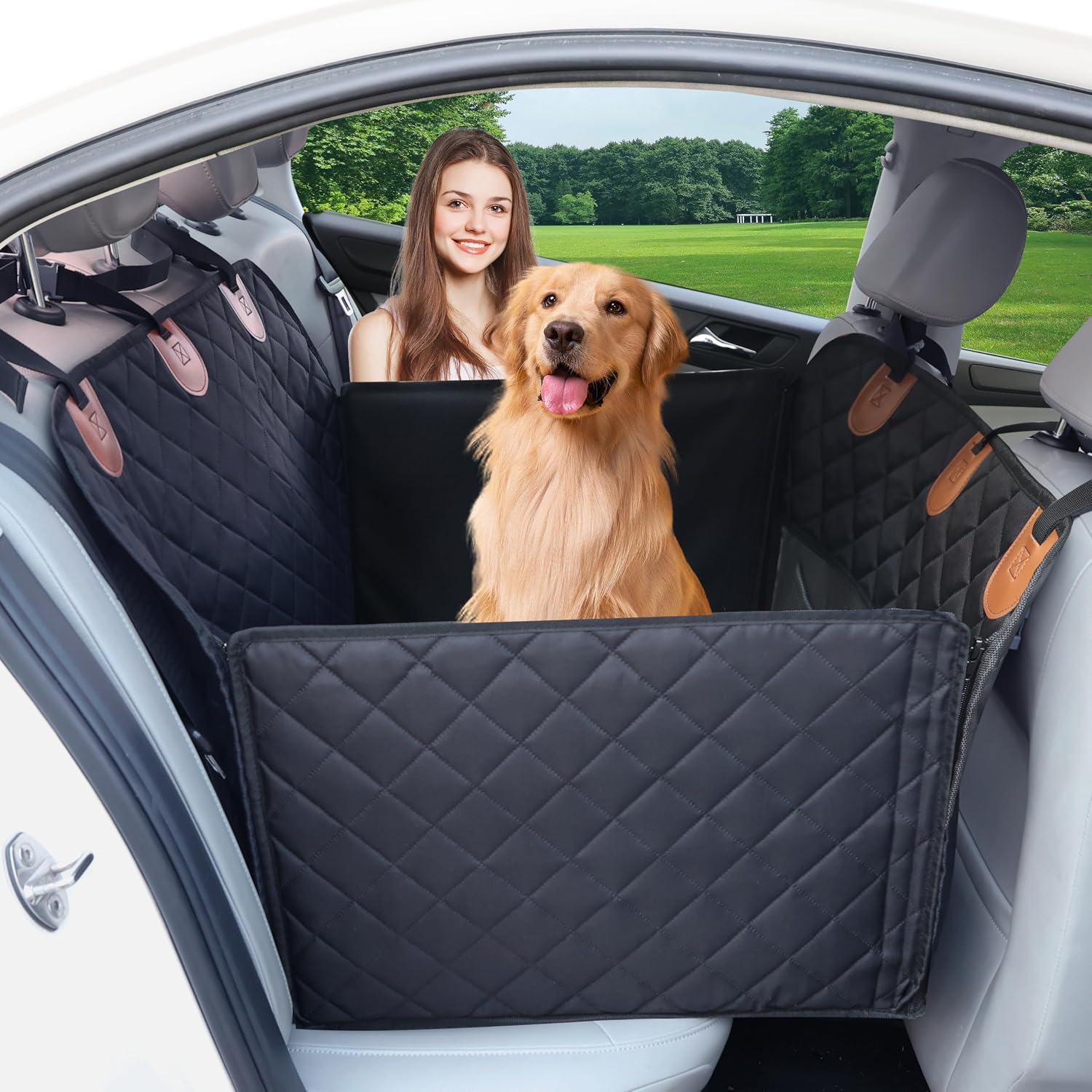 Hard Bottom Dog Car Back Seat Cover Hammock