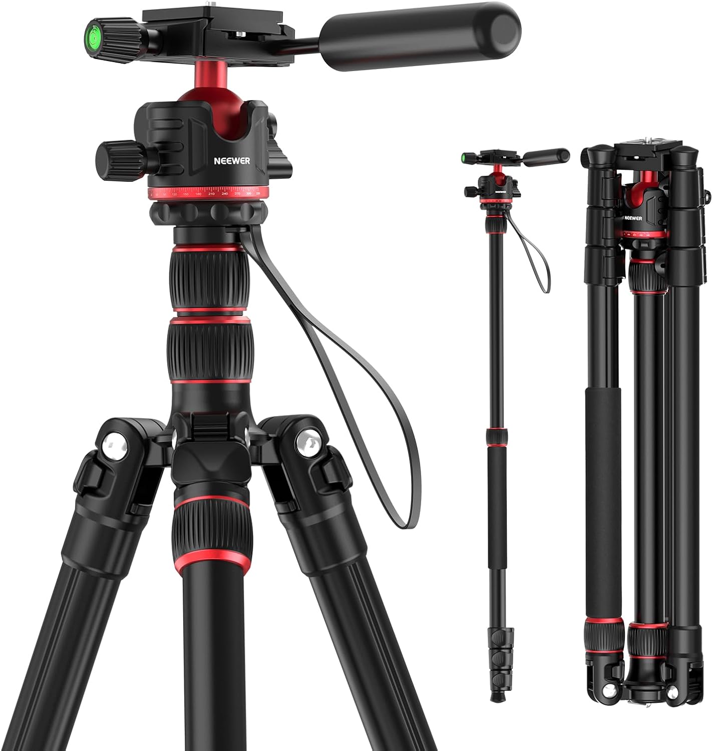 NEEWER 77" Camera Tripod Monopod, Ball Head