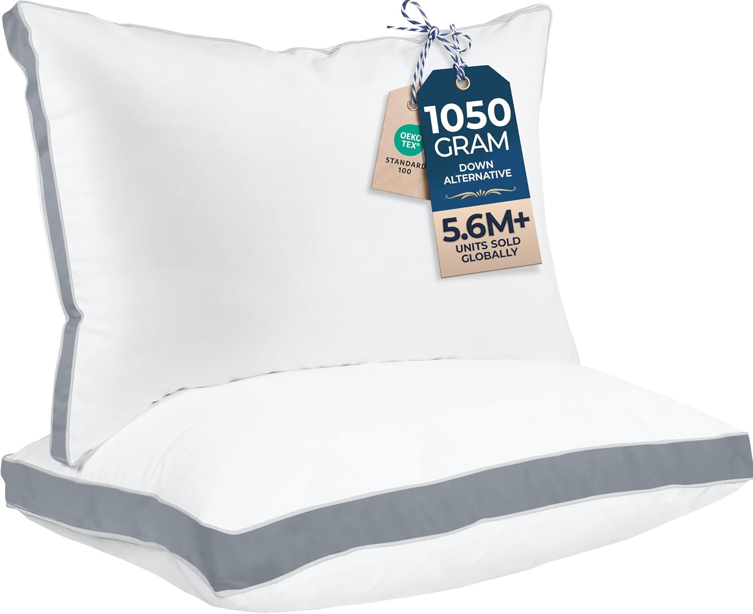 Utopia Bedding Gusset Queen Pillows, Set of 2