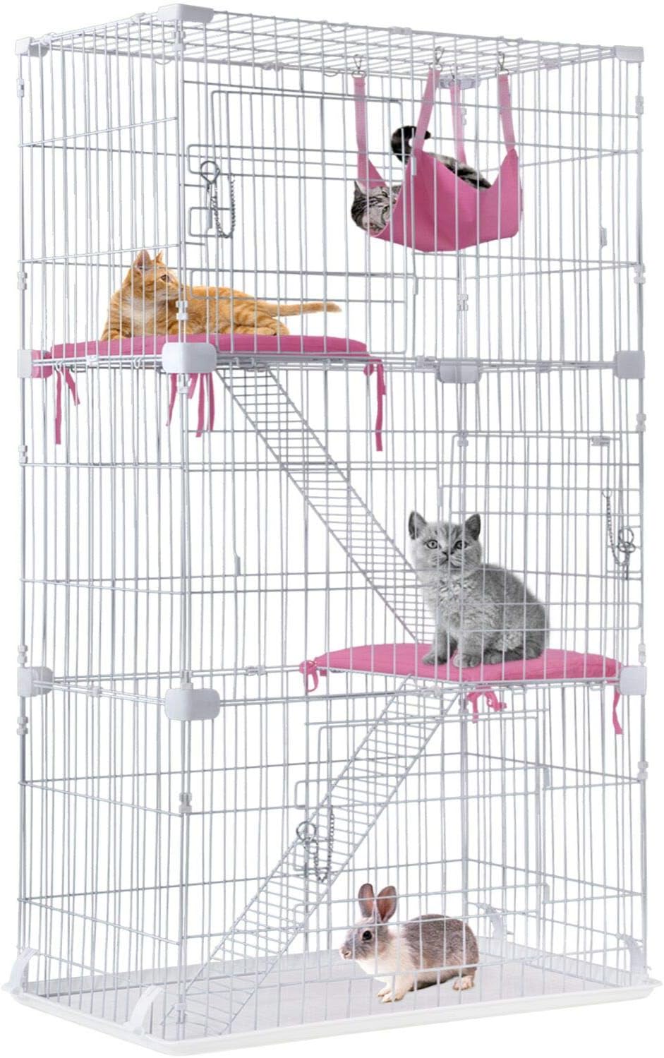 BestPet 67" Cat Cage Playpen with Hammock