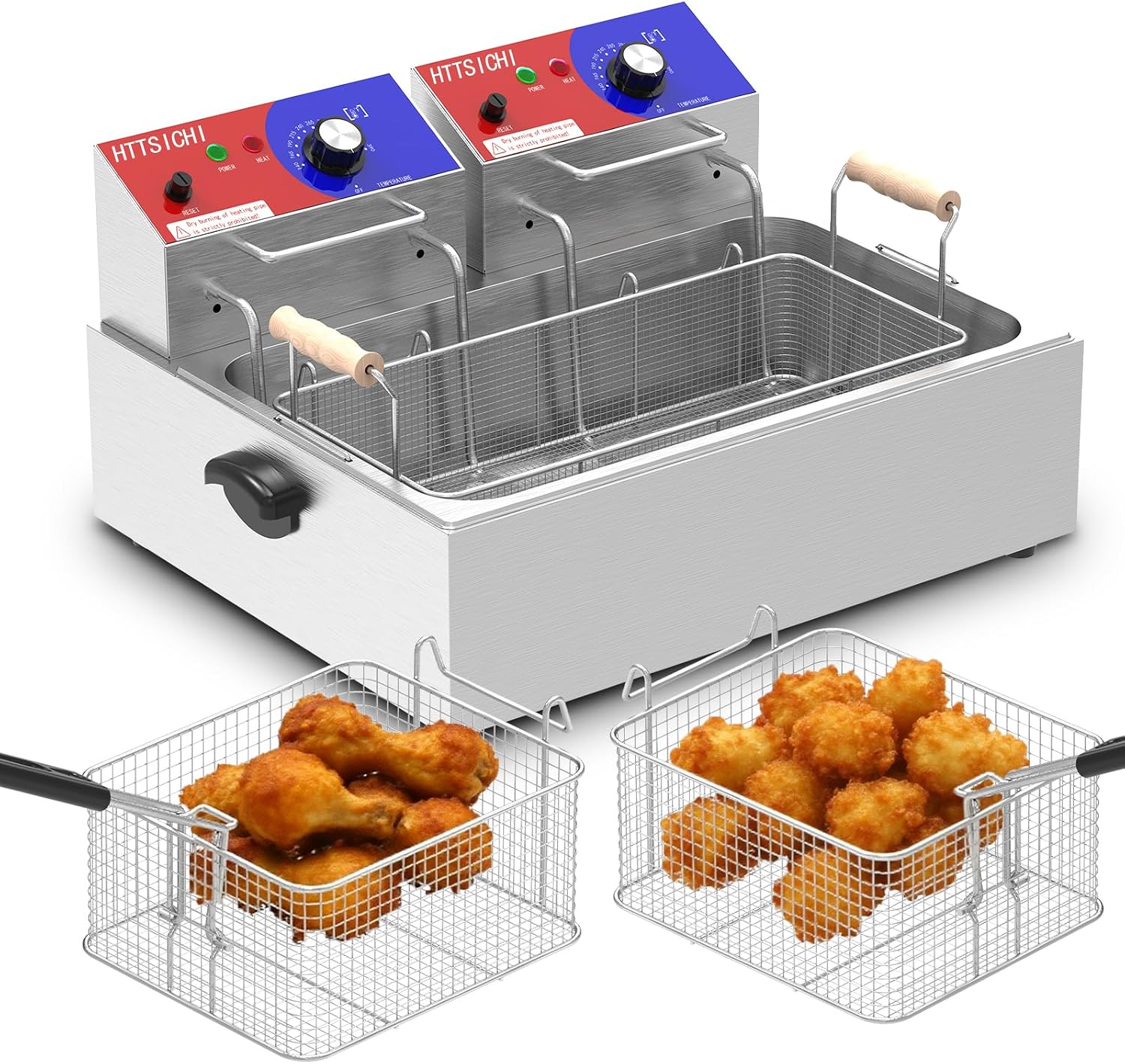 14L Commercial Electric Deep Fryer with Baskets
