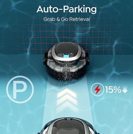 Cordless Robotic Pool Cleaner S2, 90-Min Runtime