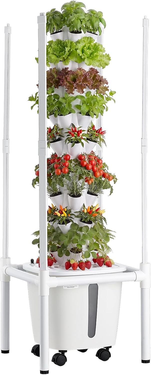 VEVOR 45 Pod Hydroponic Tower with Grow Light