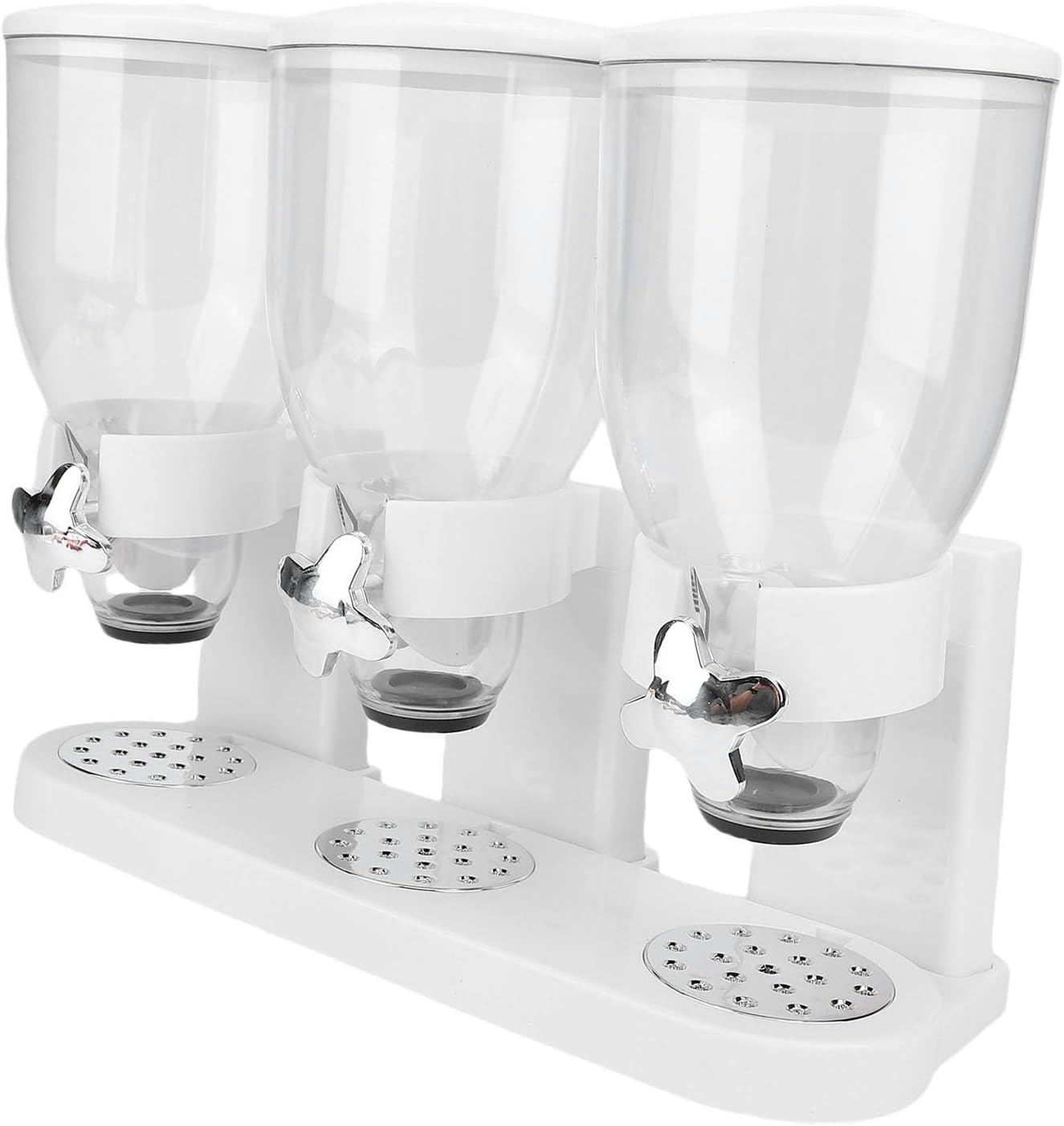 Triple Dry Food Cereal Dispenser, White