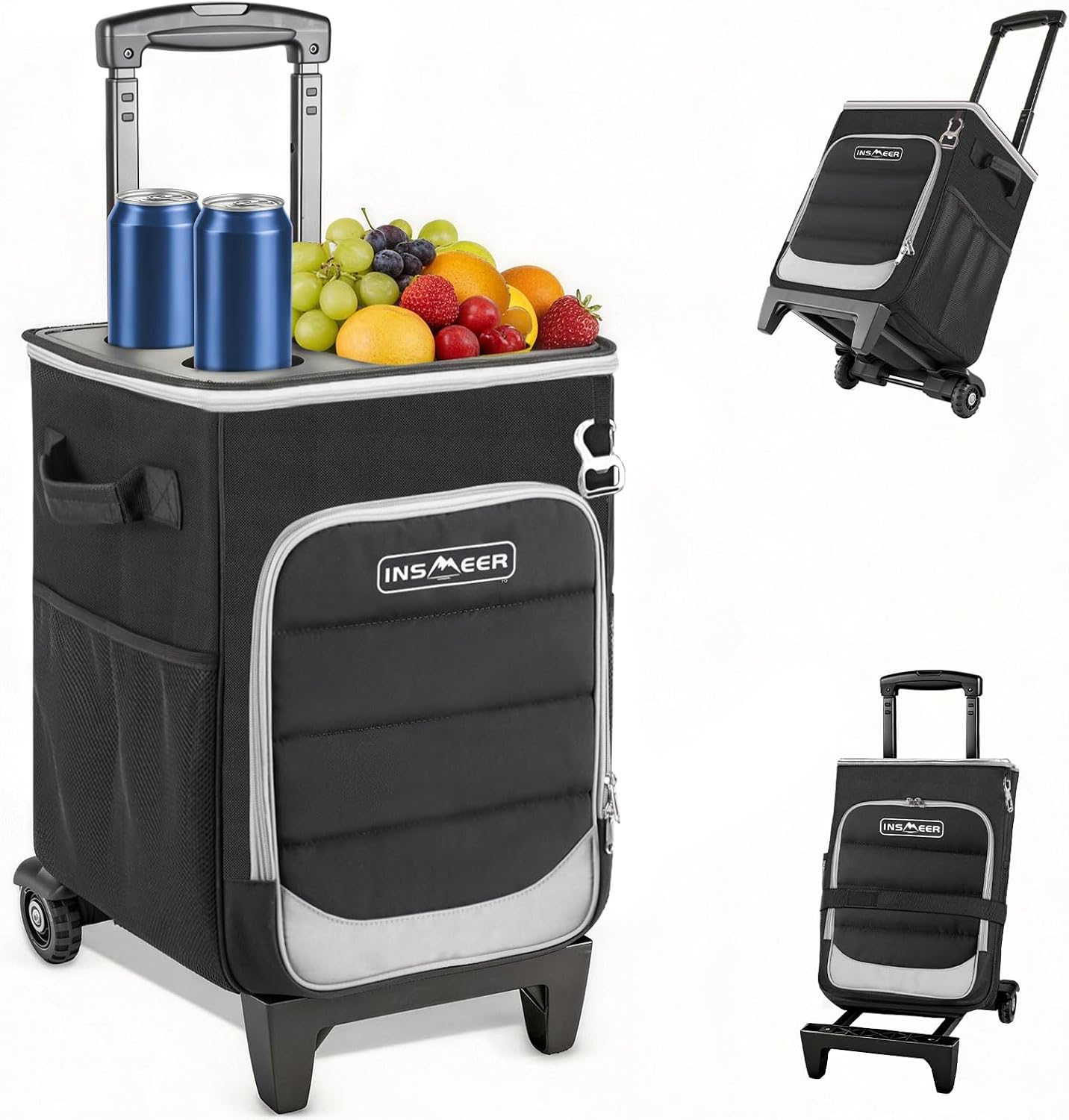 INSMEER 60-Can Rolling Cooler with Wheels, 40L