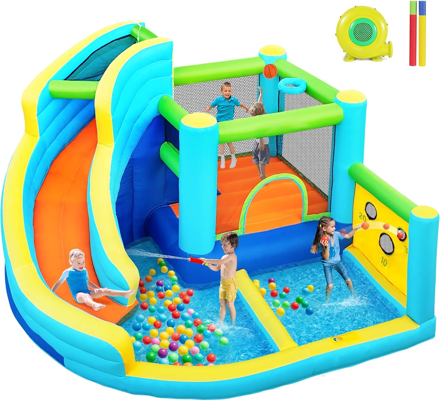 FBSPORT Inflatable Bounce House with Water Slide