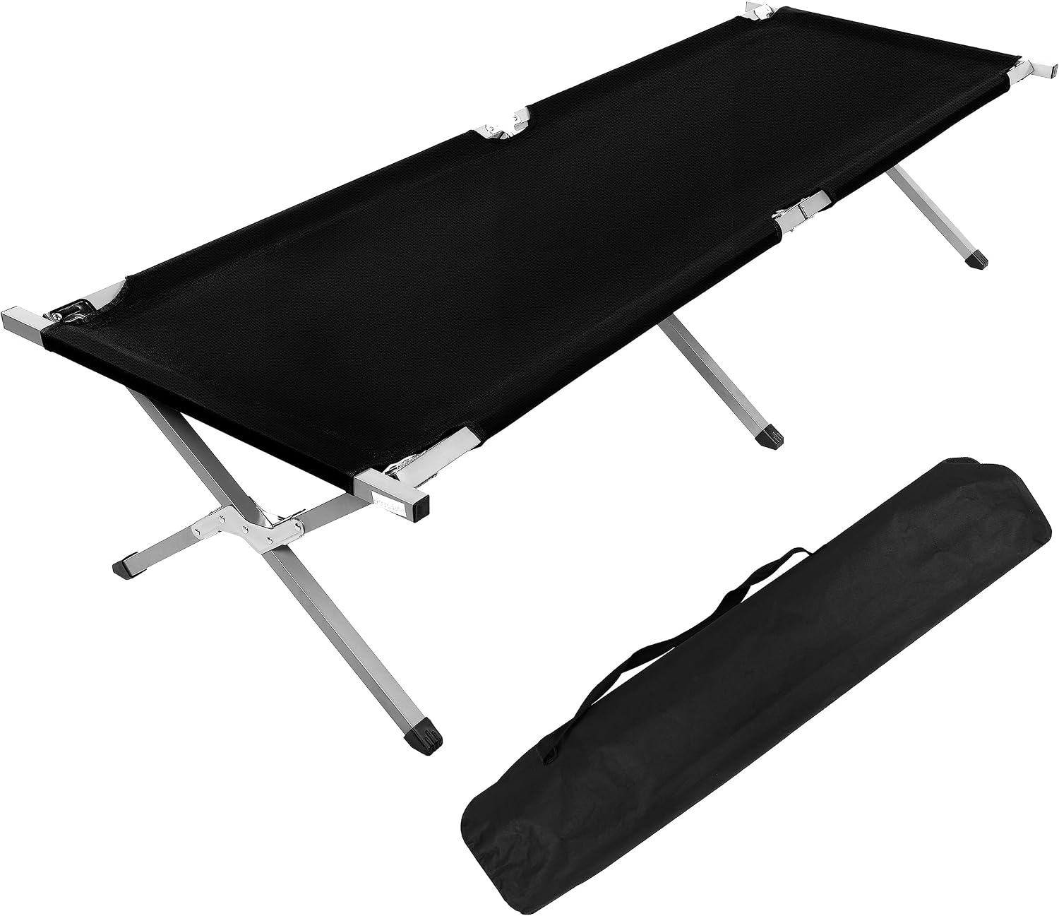 YSSOA Folding Camping Cot for Adults, Black